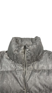 Dior Oblique Technical Jacquard Down Jacket Silver - Lightly Pre-Owned Size M