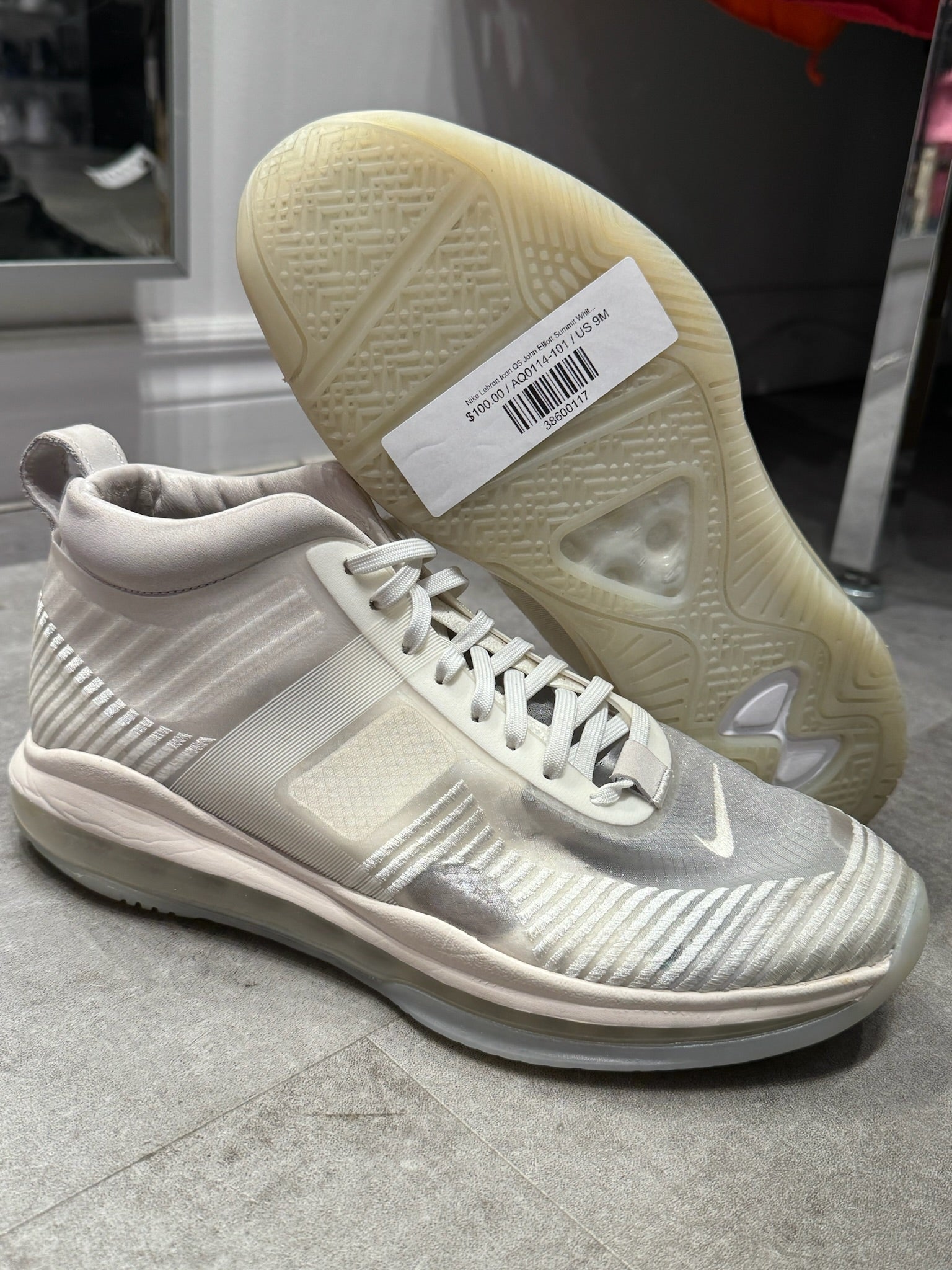 Nike Lebron Icon QS John Elliott Summit White (Preowned Size 9) - Pre-Owned