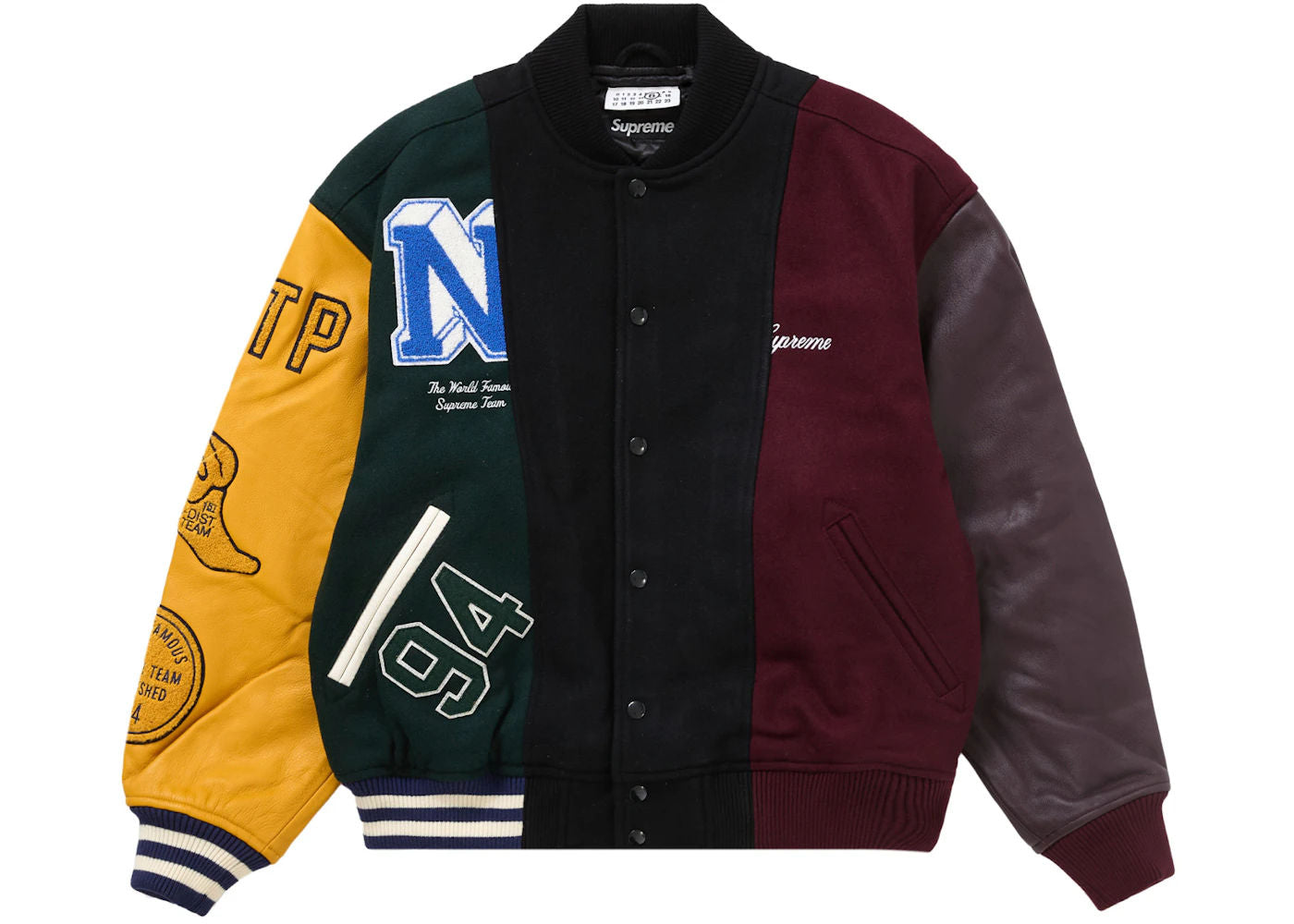 Supreme MM6 Maison Margiela Split Varsity Jacket Multicolor - Lightly Used Size M