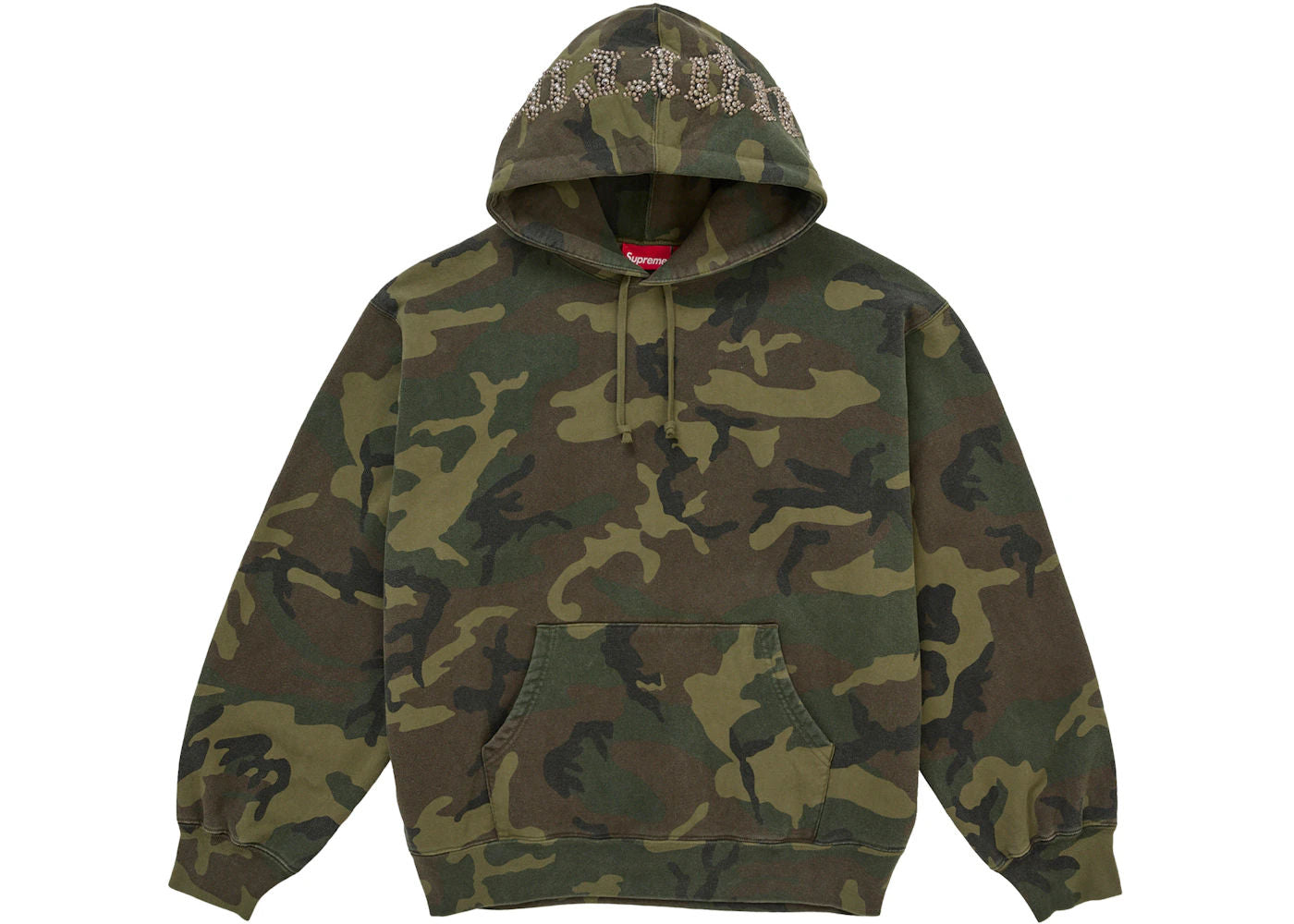 Supreme Overdyed Studded Hooded Sweatshirt Woodland Camo