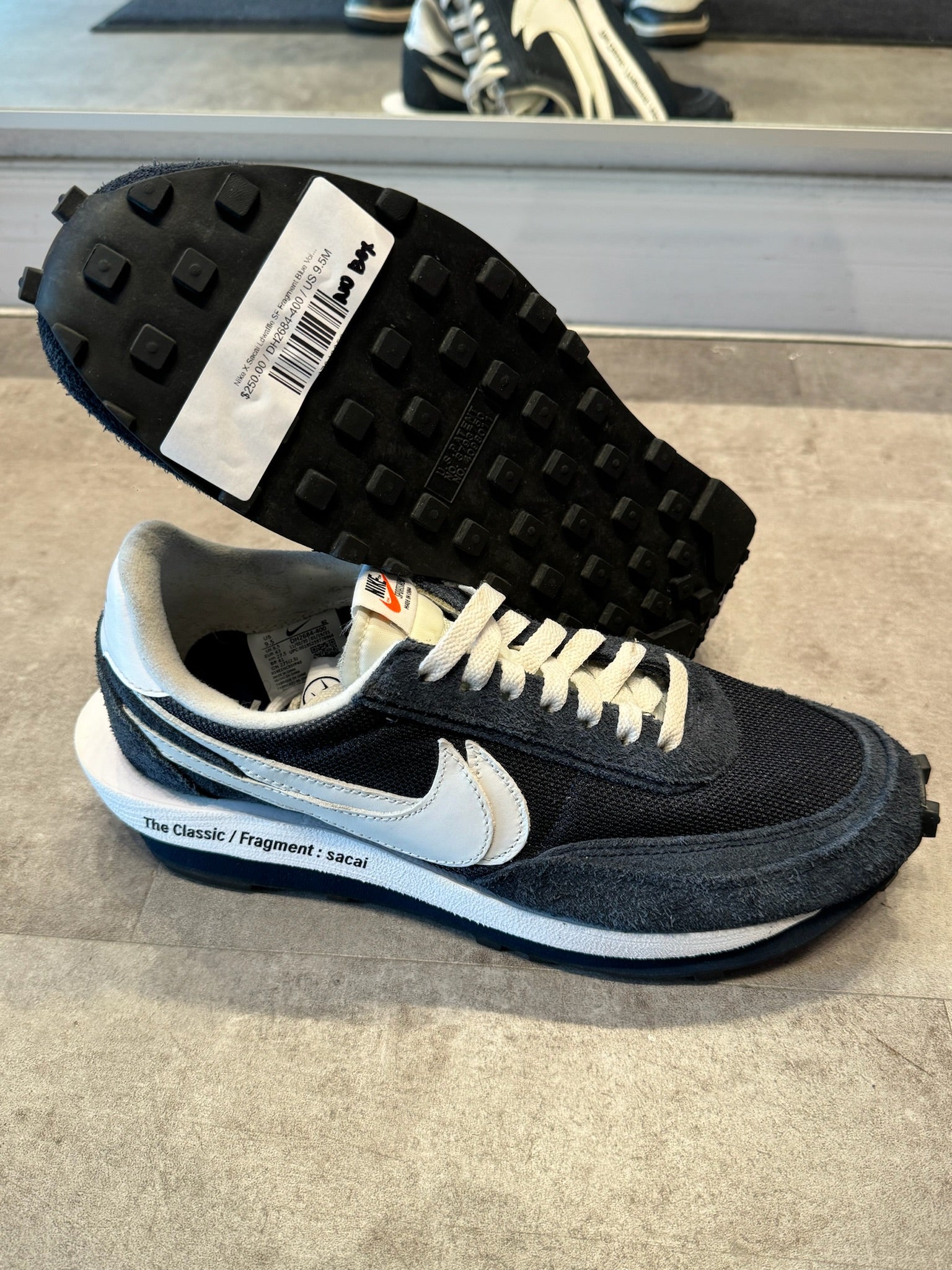 Nike X Sacai Ldwaffle SF Fragment Blue Void - Pre-Owned Size 9.5 (No original box)