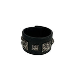 Chrome Hearts Studded Maltese Cross Leather Cuff Bracelet - Lightly Pre-Owned