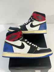 Jordan 1 Retro High OG SP Fragment x Union LA Varsity Red Sport Royal - Lightly Pre-Owned Size 8.5