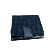 Dior Mini Saddle Compact Wallet Flower Oblique Black (Lightly Preowned) - Pre-Owned