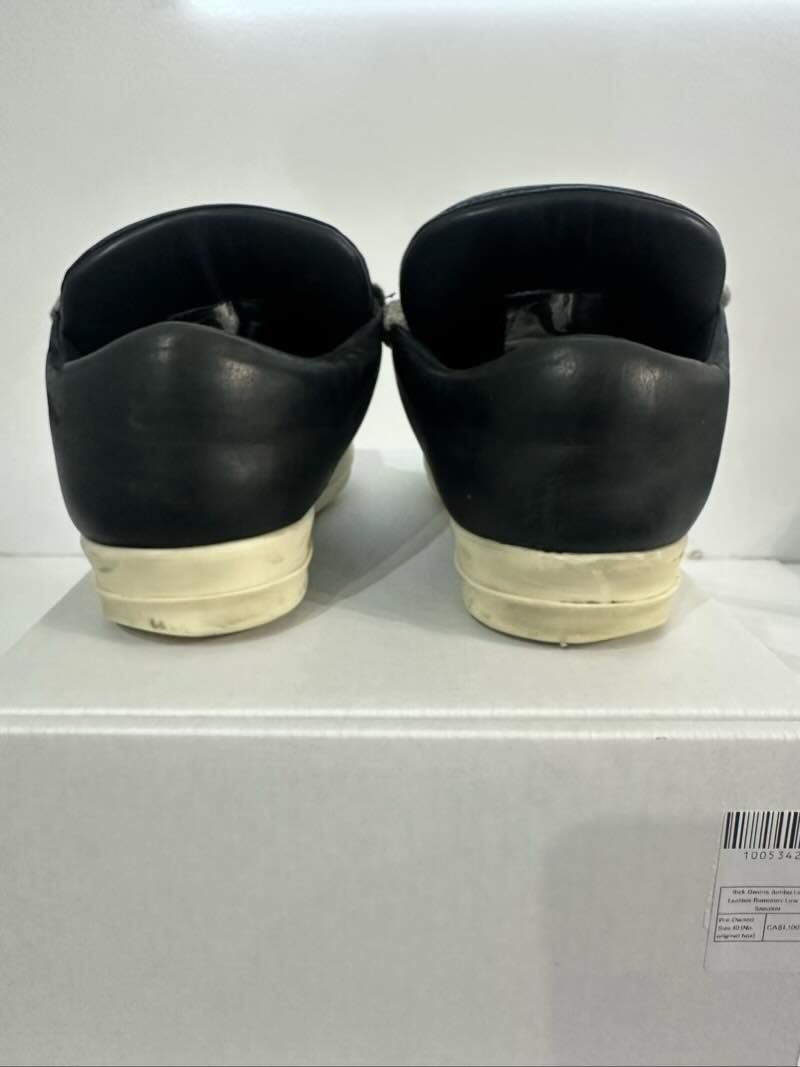 Rick Owens Jumbo Lace Leather Ramones Low Top Sneaker - Pre-Owned Size 10 (No original box)