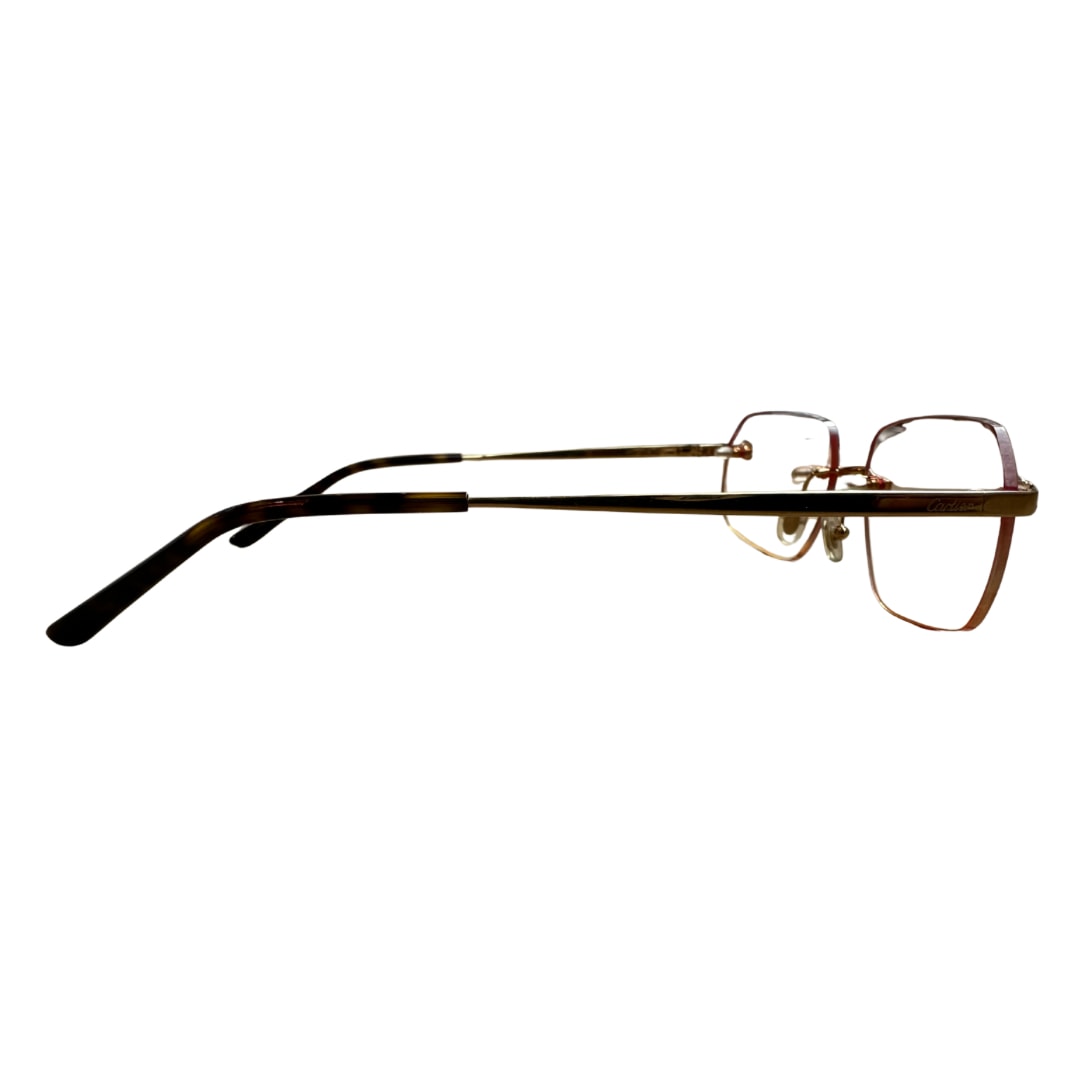 Cartier CT00280 gold Rimless Panthere Eyeglasses (Preowned OS) - Pre-Owned