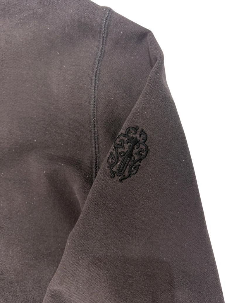 Chrome Hearts Y Not Embroidered Quarter Zip Sweater Washed Black - Lightly Pre-Owned Size XL