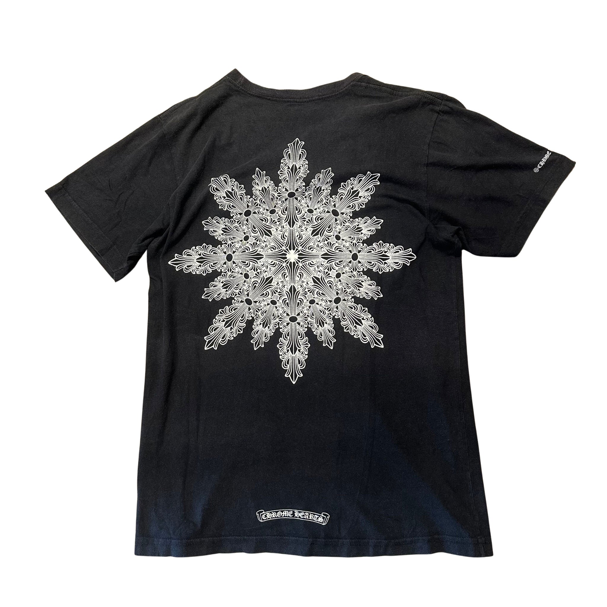 Chrome Hearts Floral Snowflake T-Shirt Black (Preowned Size M) - Pre-Owned