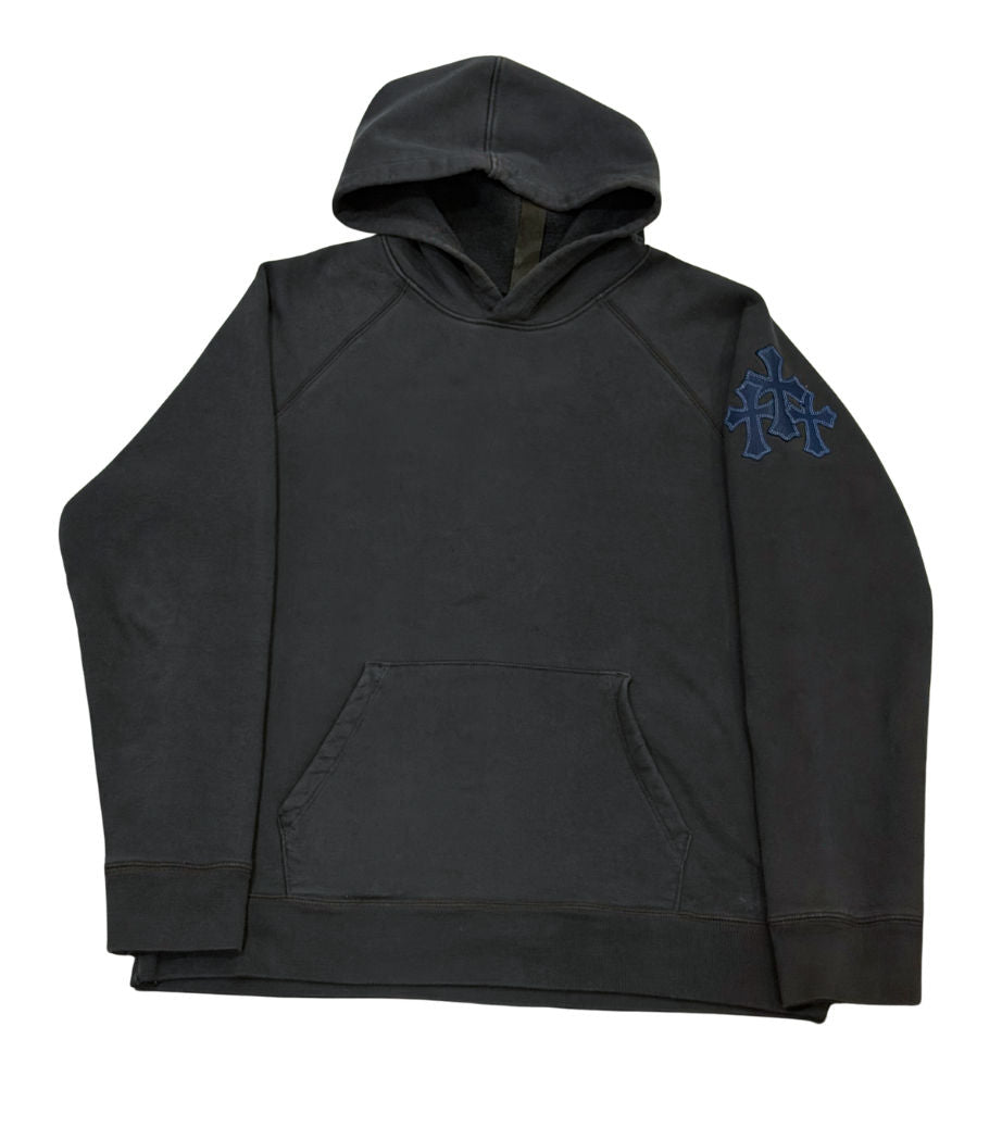 Chrome Hearts Paper Jam Triple Cross Navy Patch Pullover - Worn Once Size L
