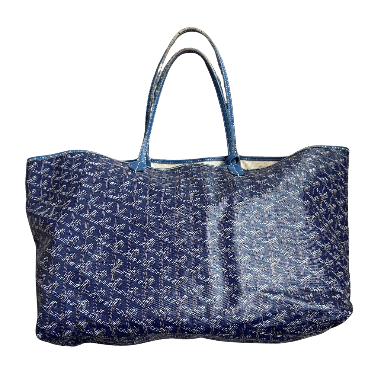 Goyard Saint Louis Tote MM Navy Blue (Preowned Vintage) - Pre-Owned