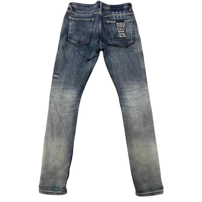 Ksubi Van Winkle Trashed Jeans Grey - Pre-Owned Size 32