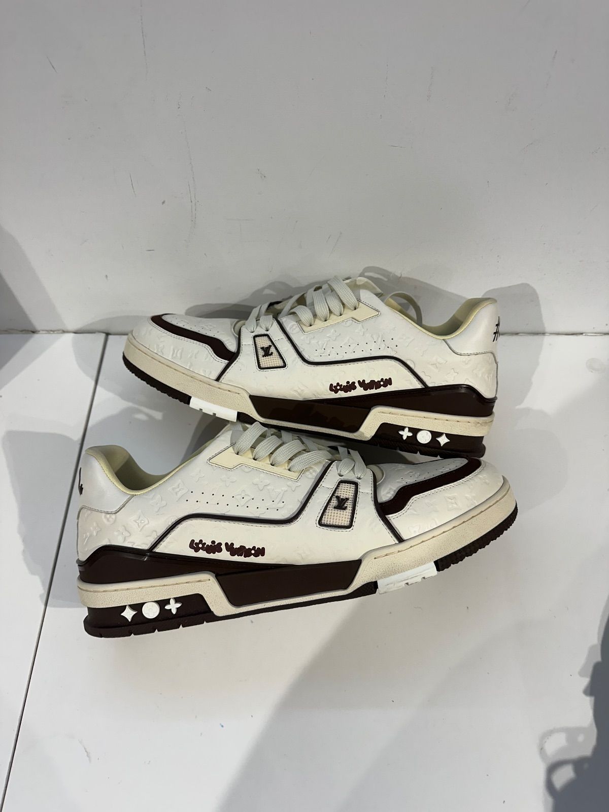 Louis Vuitton by Tyler, the Creator LV Trainer White Mocha - Pre-Owned Size 11 (No original box)