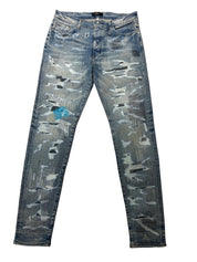 Amiri All Over Repair Jeans Clay Indigo
