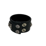 Chrome Hearts Studded Maltese Cross Leather Cuff Bracelet - Lightly Pre-Owned