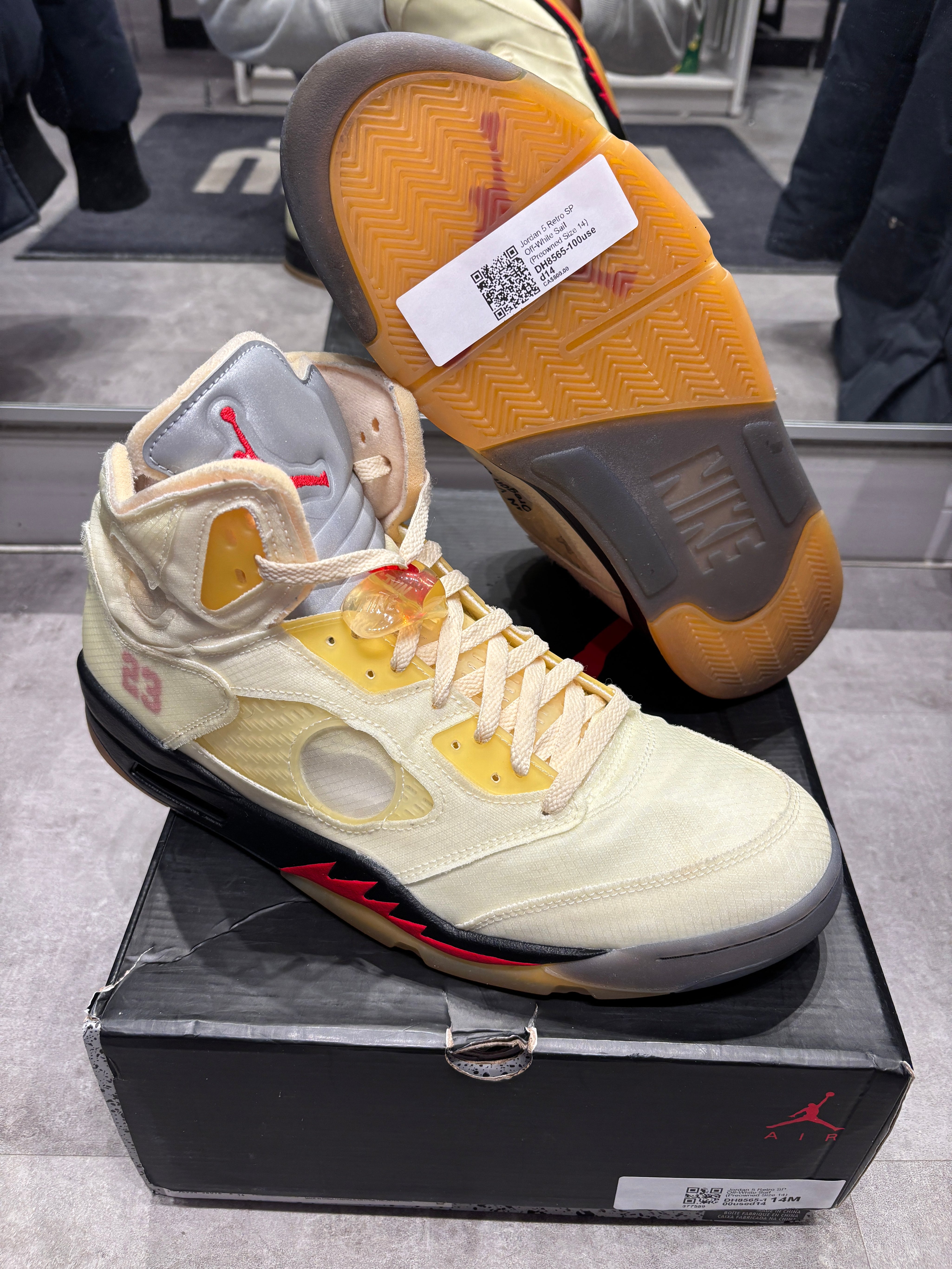 Jordan 5 Retro SP Off-White Sail (Preowned Size 14)