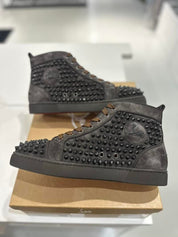 Christian Louboutin Louis Flat Veau Velour High-Top Brown - Pre-Owned Size 9