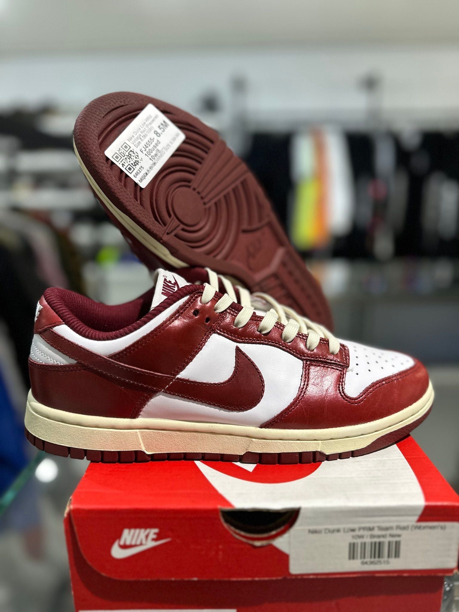 Nike Dunk Low PRM Vintage Red - Pre-Owned Size 8.5