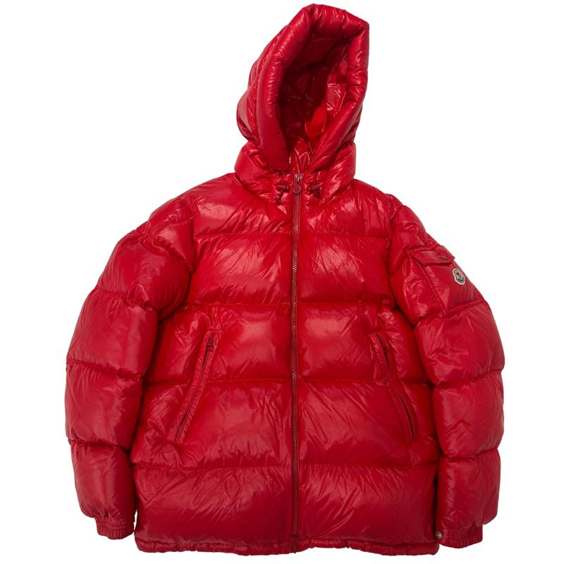 Moncler Maya Short Down Jacket Garnet Red - Pre-Owned Size XL