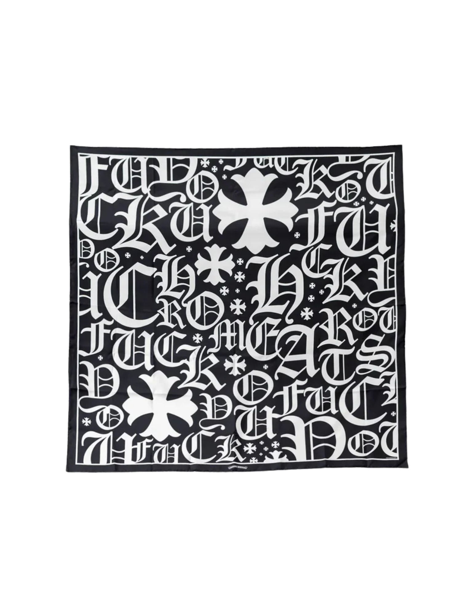 Chrome Hearts Cemetery Plus Motif Scarf Black/White