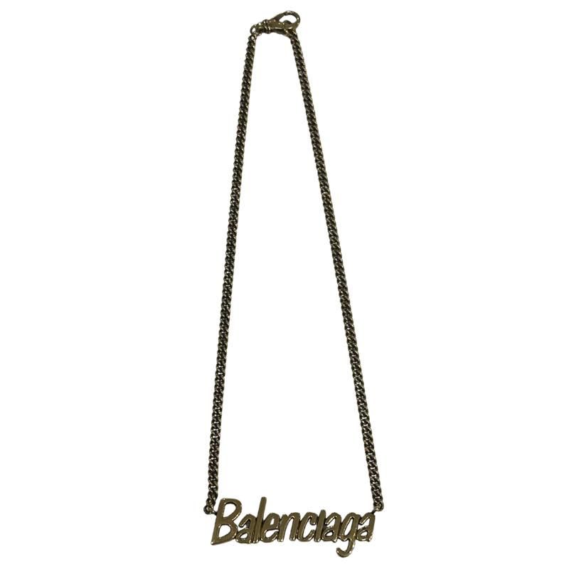 Balenciaga Typo Pendant Necklace Gold - Gently Pre-Owned OS