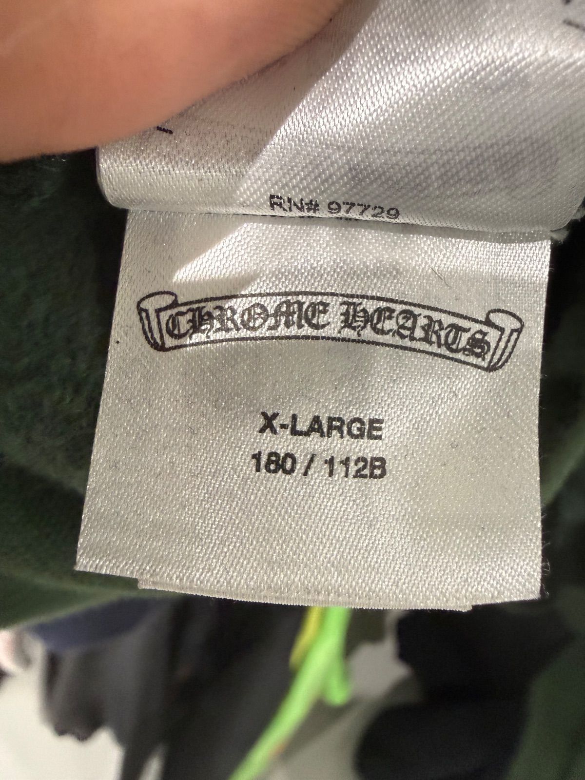 Chrome Hearts Military Green Orange Shoulder Logo Hoodie - Pre-Owned Size XL