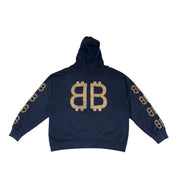 Balenciaga BB Crypto Logo Hoodie Navy - Lightly Used Size L