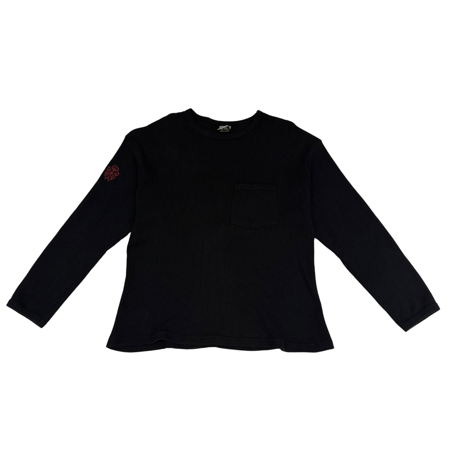 Chrome Hearts Embroidered  Dagger Waffle Thermal L/S T-Shirt Black - Lightly Pre-Owned Size L