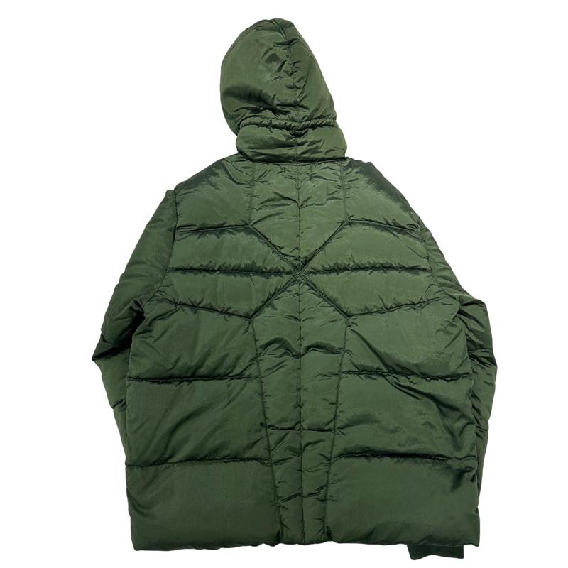 Stone Island Hooded Down Jacket Green - Lightly Pre-Owned Size XXL