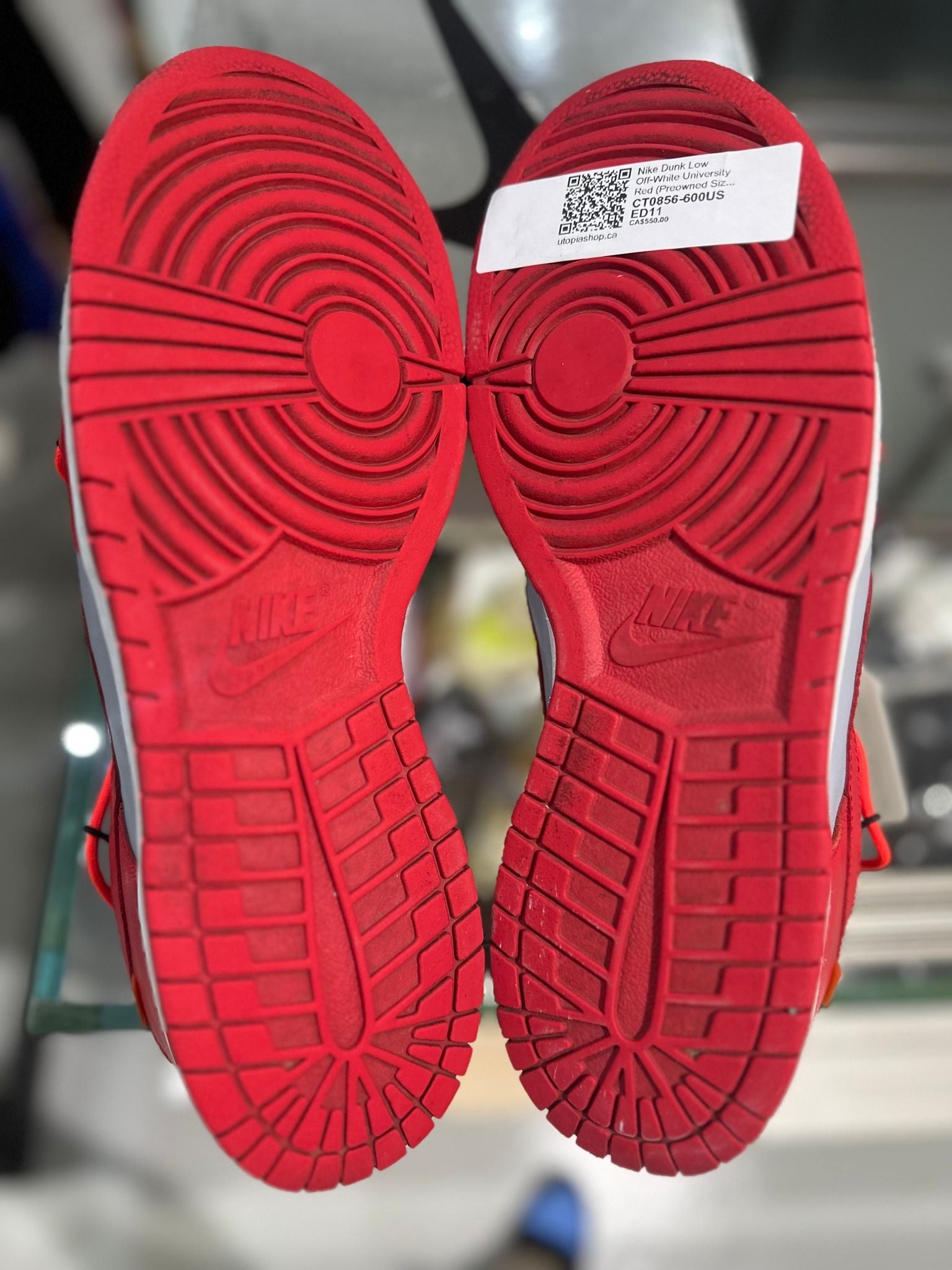 Nike Dunk Low Off-White University Red - Pre-Owned Size 11