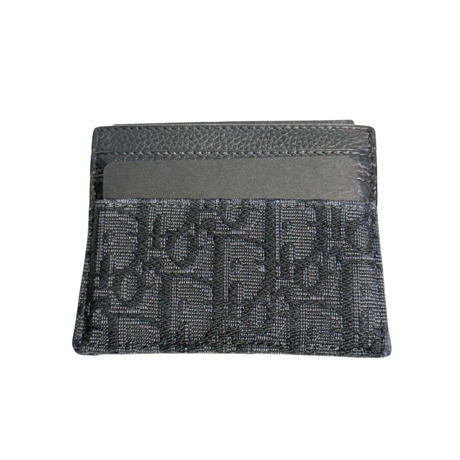 Dior Oblique Jacquard Card Holder Black - Lightly Used