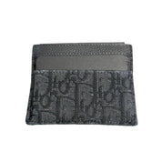 Dior Oblique Jacquard Card Holder Black - Lightly Used
