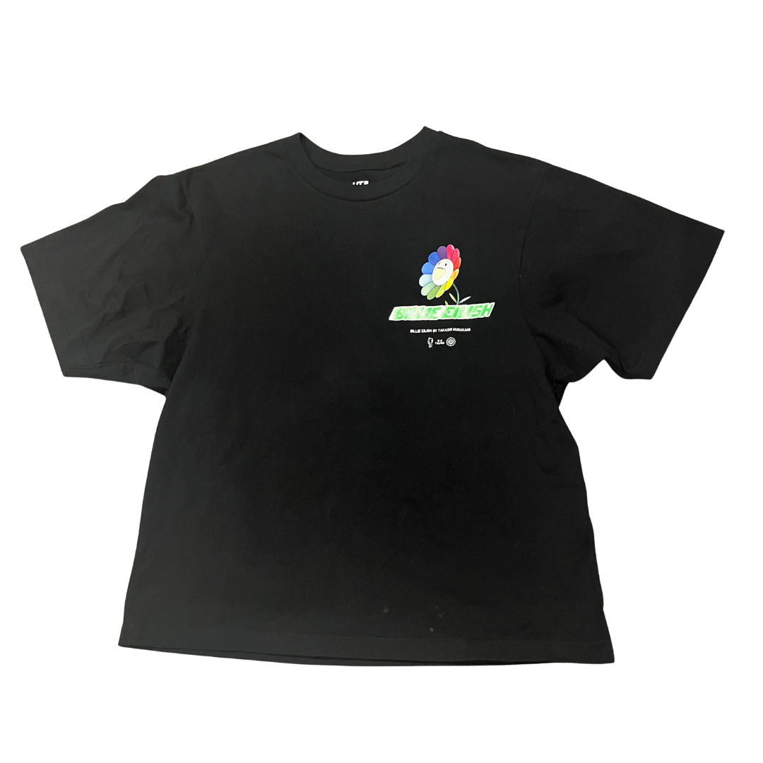 Billie Eilish X Takashi Murakami X Uniqlo Flower Logo T-Shirt Black (Preowned) - Pre-Owned