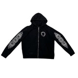 Chrome Hearts Floral Horseshoe Logo Zip Up Hoodie Black - Pre-Owned Size XL