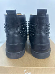 Christian Louboutin Louis Flat Calf Spikes Black - Pre-Owned Size 12