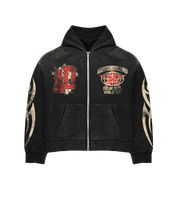 Awoken Dreams V4 Varsity Zip-Up Hoodie Black