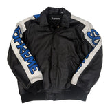 Supreme Smurfs Leather Varsity Jacket Black - Pre-Owned Size S