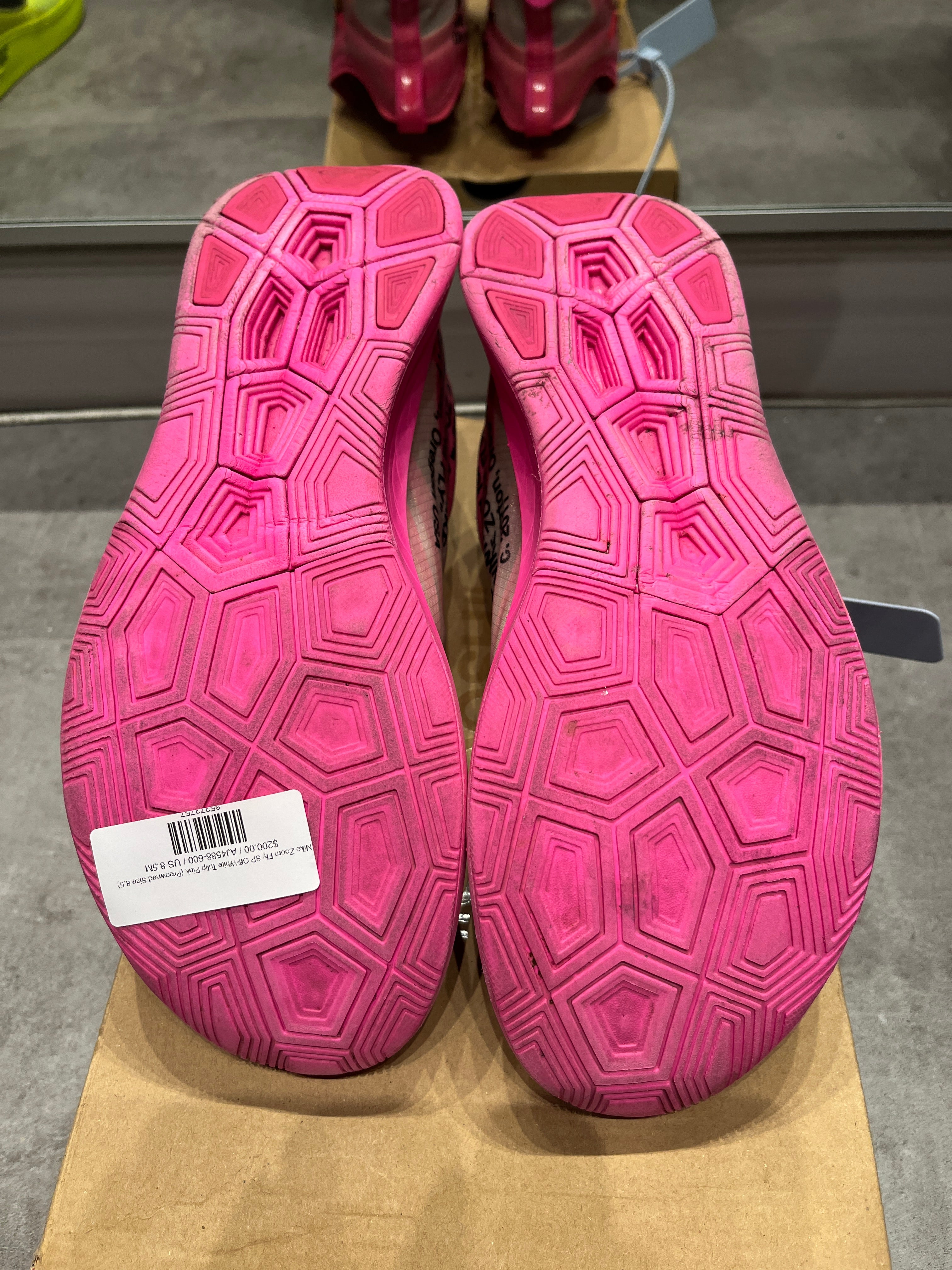 Nike Zoom Fly SP Off-White Tulip Pink - Pre-Owned Size 8.5