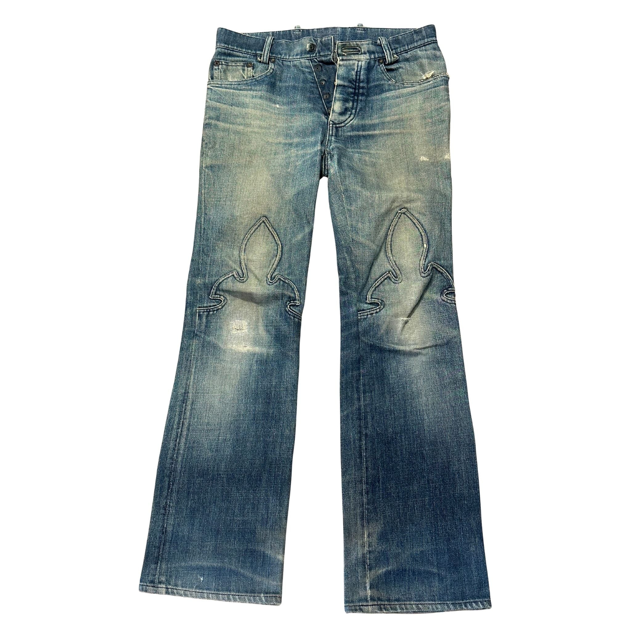 Chrome Hearts Fleur Knee Denim Jeans (Project Size 31) - Pre-Owned