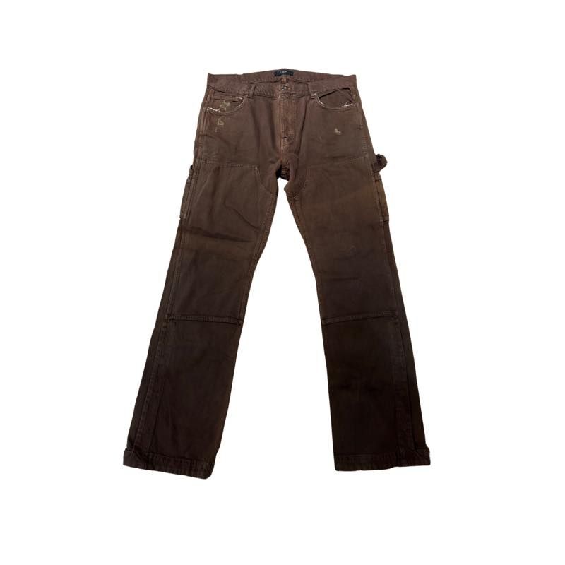Amiri Distressed Straight Leg Carpenter Pants Brown - Pre-Owned Size 36