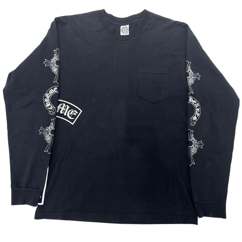 Chrome Hearts Cross Sleeve L/S Pocket T-Shirt Black - Pre-Owned Size L