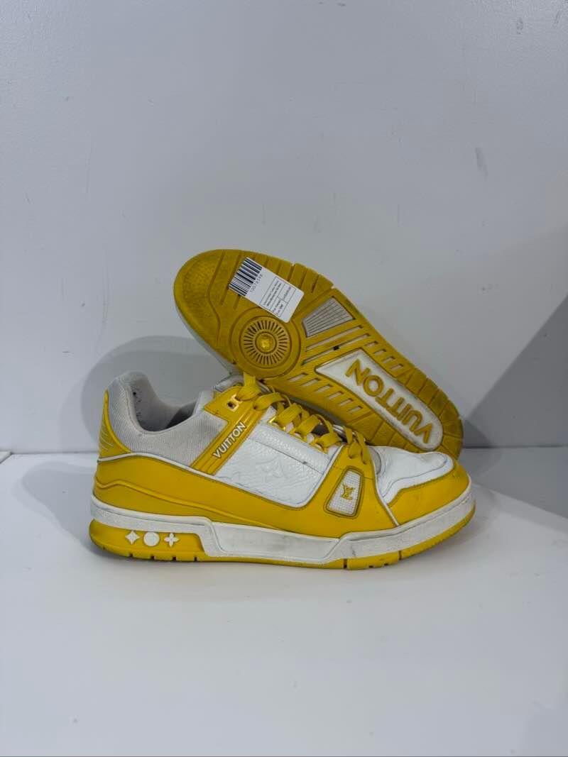Louis Vuitton Trainer Yellow White Monogram - Pre-Owned Size 10M (No Original Box)