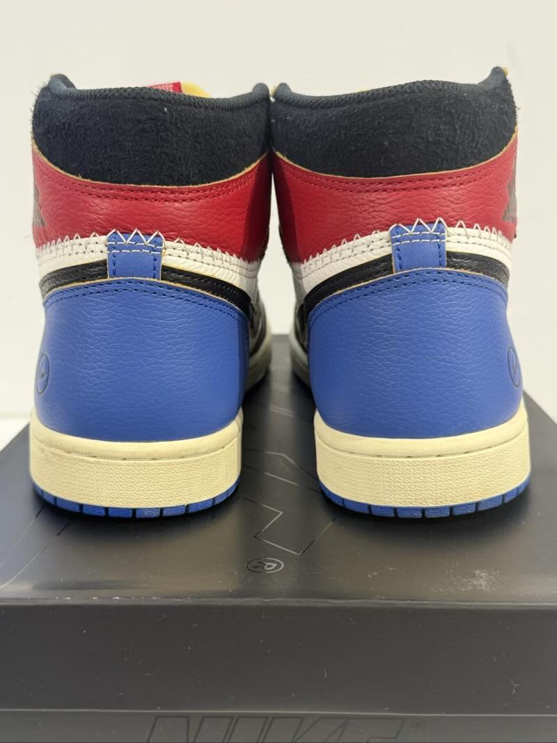 Jordan 1 Retro High OG SP Fragment x Union LA Varsity Red Sport Royal - Lightly Pre-Owned Size 8.5