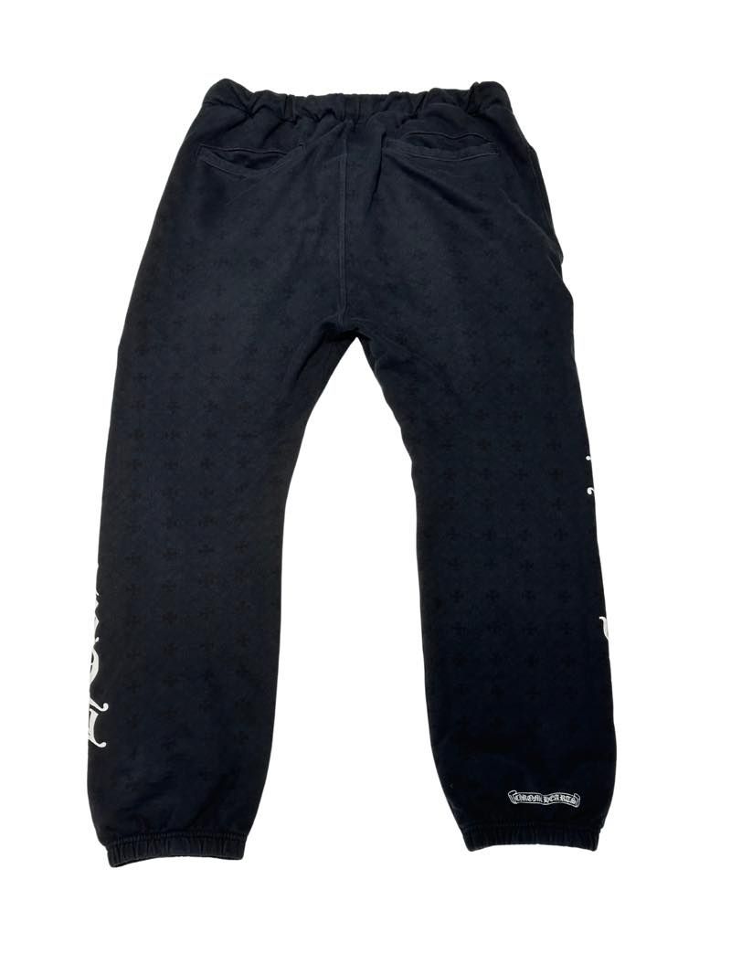 Chrome Hearts Plus Cross All Over Print Sweatpants Black - Lightly Pre-Owned Size L