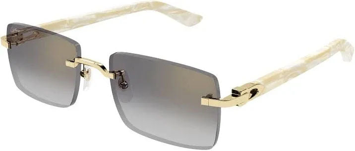 Cartier Squared Sunglasses Gold/Marble