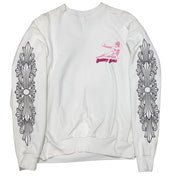 Chrome Hearts Deadly Doll Cry On Me Floral Sleeve Crewneck White - Lightly Used Size M