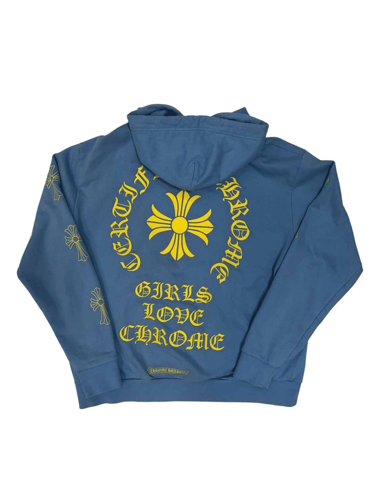 Chrome Hearts x Drake Girls Love Chrome Hoodie Light Blue - Lightly Pre-Owned Size M