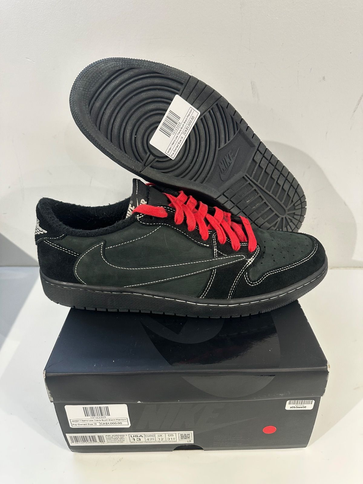 Jordan 1 Retro Low Travis Scott Black Phantom - Pre-Owned Size 13