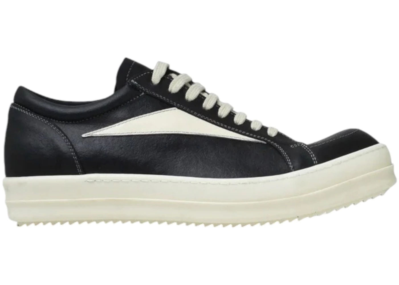 Rick Owens Hollywood Vintage Leather Sneaker Black Milk