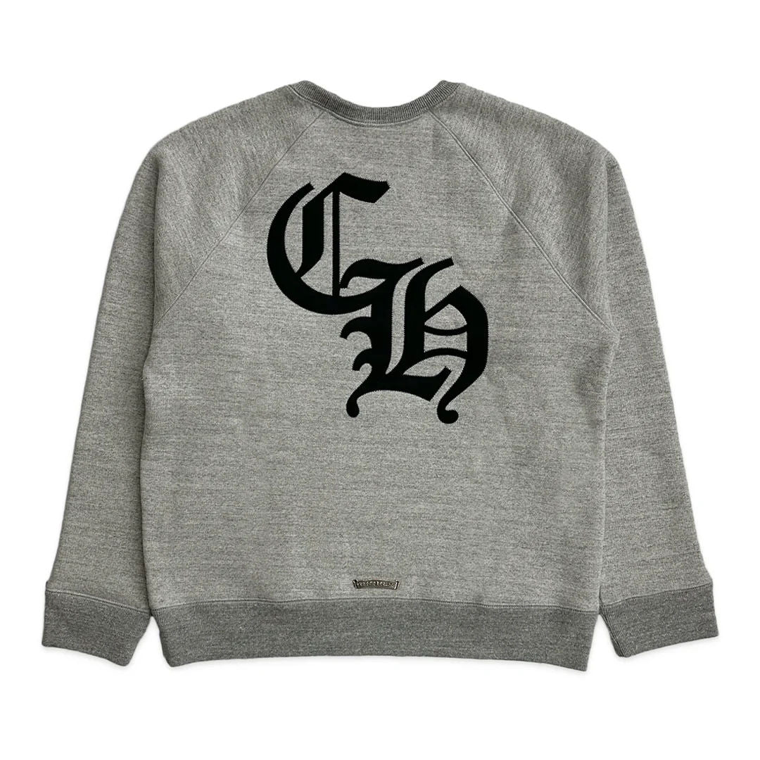 Chrome Hearts Triple Cross Nylon CH Logo Crewneck Grey