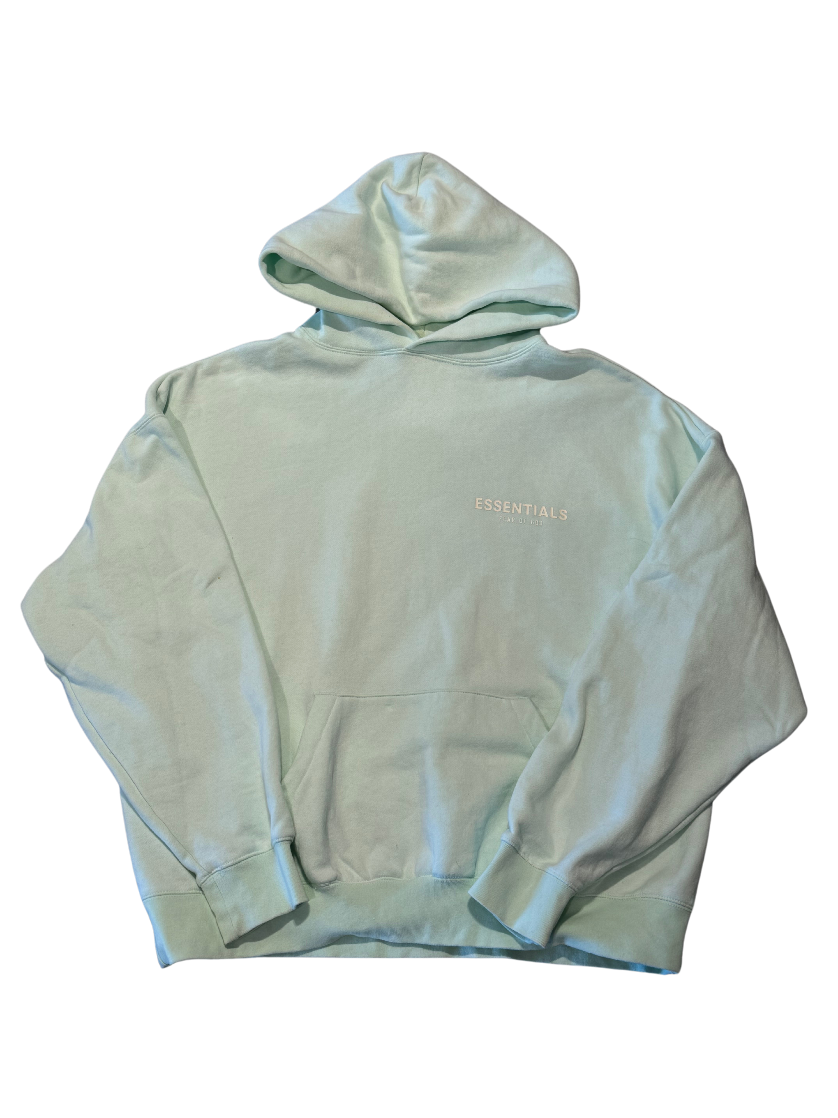 Fear of God Essentials Logo Hoodie (SS19) Blue - Pre-Owned Size L